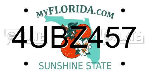 4UBZ457 Florida License Plate
