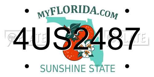 4US2487 Florida License Plate