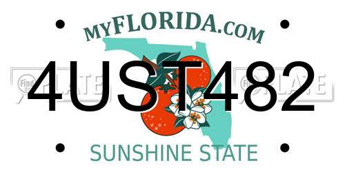 4UST482 Florida License Plate