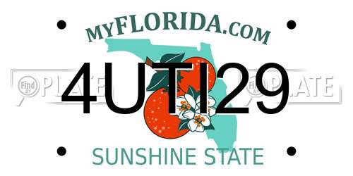 4UTI29 Florida License Plate