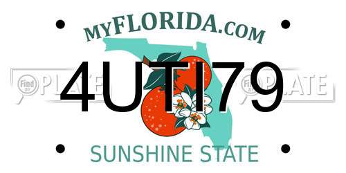 4UTI79 Florida License Plate