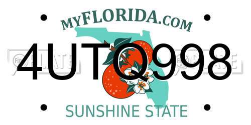 4UTQ998 Florida License Plate
