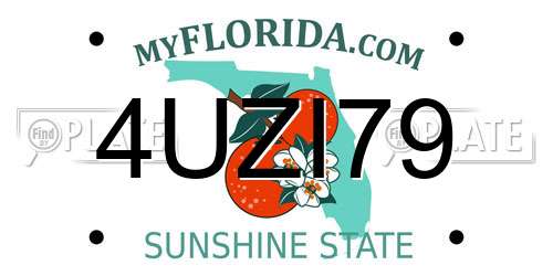 4UZI79 Florida License Plate