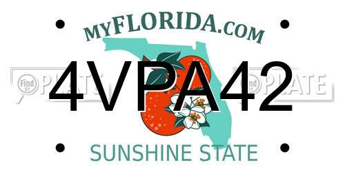 4VPA42 Florida License Plate