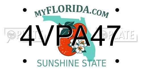 4VPA47 Florida License Plate