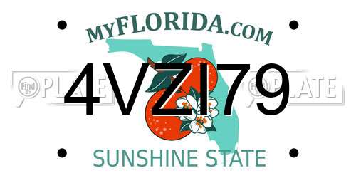4VZI79 Florida License Plate