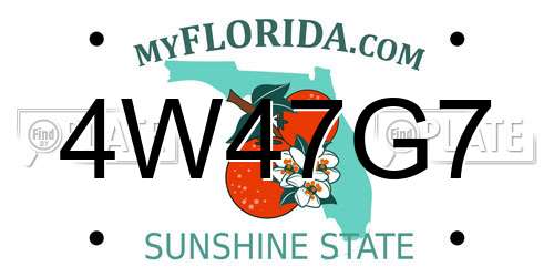 4W47G7 Florida License Plate