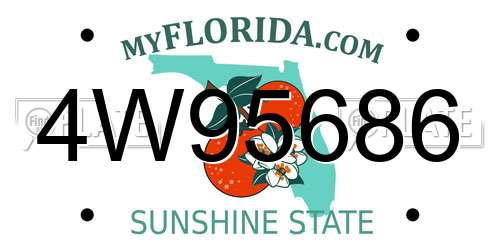 4W95686 Florida License Plate