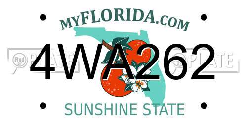 4WA262 Florida License Plate