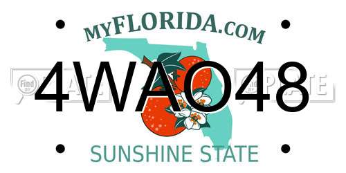 4WAO48 Florida License Plate