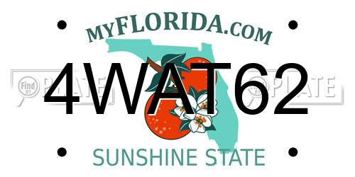 4WAT62 Florida License Plate