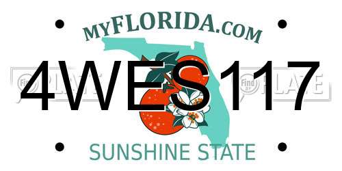 4WES117 Florida License Plate
