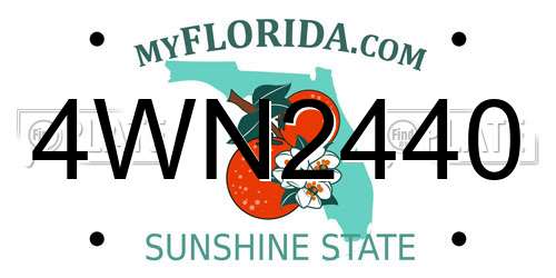 4WN2440 Florida License Plate