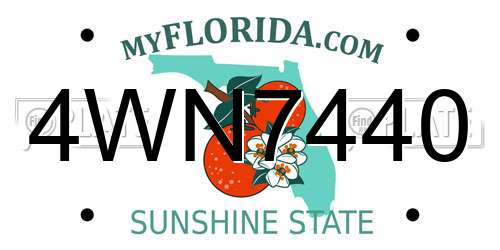 4WN7440 Florida License Plate