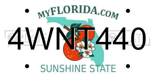 4WNT440 Florida License Plate