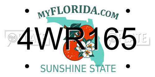 4WR165 Florida License Plate