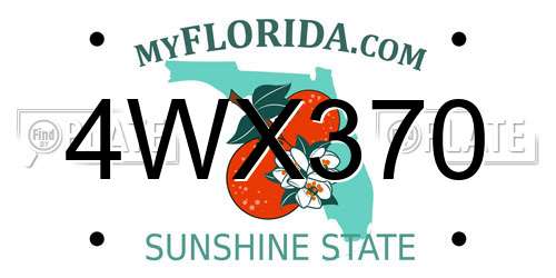 4WX370 Florida License Plate