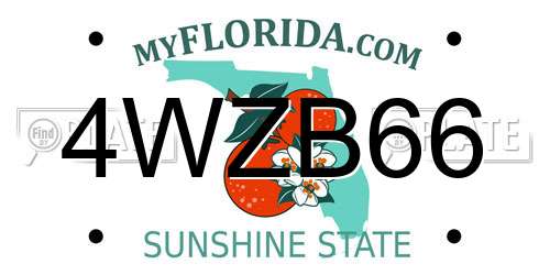 4WZB66 Florida License Plate