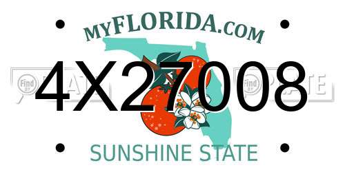 4X27008 Florida License Plate