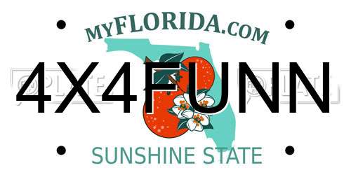 4X4FUNN Florida License Plate