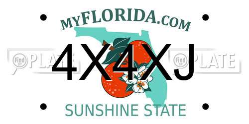 4X4XJ Florida License Plate