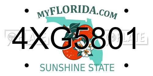 4XG5801 Florida License Plate