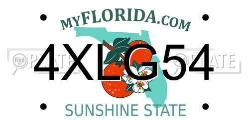 4XLG54 Florida License Plate