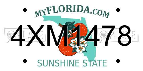 4XM1478 Florida License Plate