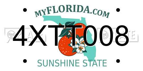 4XTT008 Florida License Plate