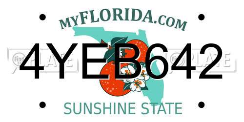 4YEB642 Florida License Plate