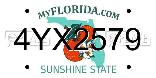 4YX2579 Florida License Plate