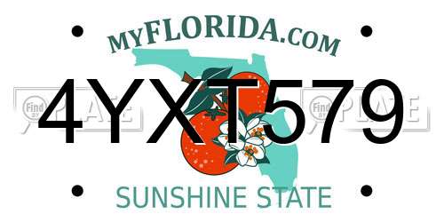 4YXT579 Florida License Plate