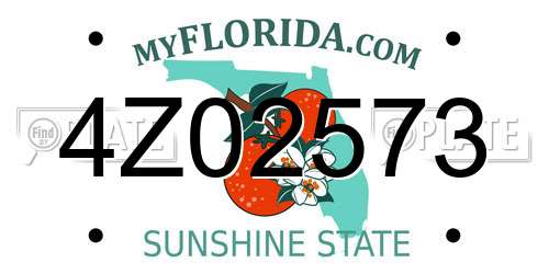4Z02573 Florida License Plate