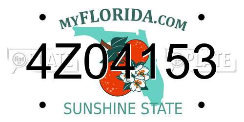 4Z04153 Florida License Plate