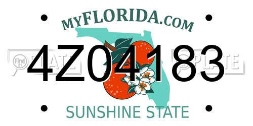 4Z04183 Florida License Plate
