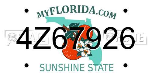 4Z67926 Florida License Plate