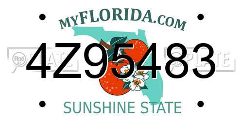 4Z95483 Florida License Plate