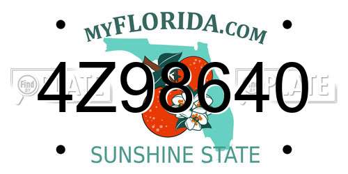 4Z98640 Florida License Plate