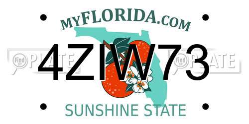 4ZIW73 Florida License Plate