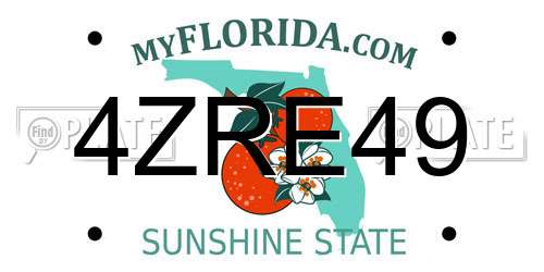 4ZRE49 Florida License Plate