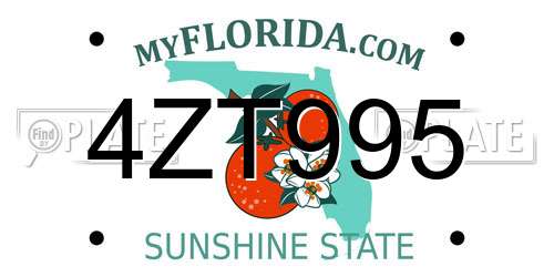 4ZT995 Florida License Plate