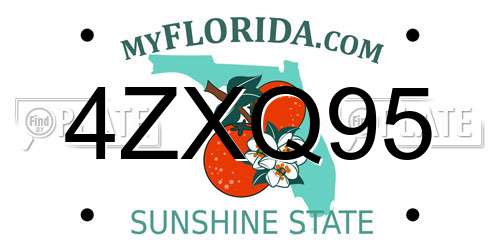 4ZXQ95 Florida License Plate