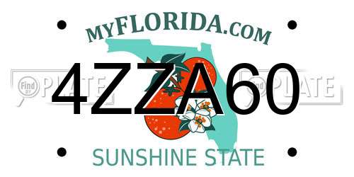 4ZZA60 Florida License Plate