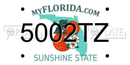 5002TZ Florida License Plate