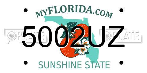 5002UZ Florida License Plate