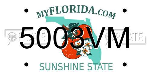 5003VM Florida License Plate