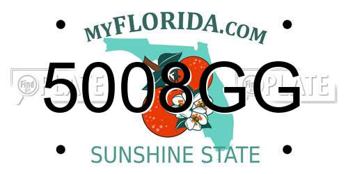 5008GG Florida License Plate