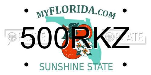 500RKZ Florida License Plate