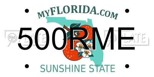 500RME Florida License Plate
