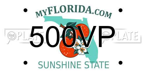 500VP Florida License Plate